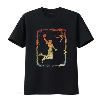 Basketball Woman T Shirt Vintage Washed Casual Graphic Top For Everyday Wear Unisex Homme Slightly Stylish Soft Fashion