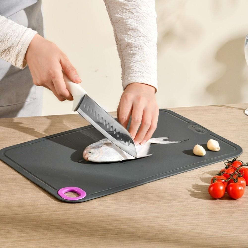 Non-Slip Double-Sided Cutting Board Thickened Hangable Cutting Plate Mat Mildew-Resistant High Temperature Resistance