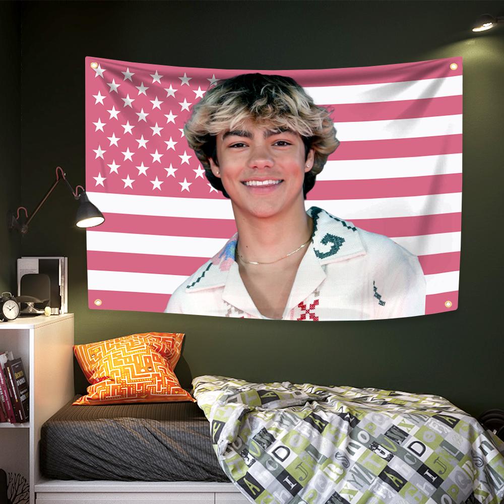 

Малахия Гобелен Американский флаг Розовый Дэниел Дизайн США 3x5 футов Полиэстер с латунными люверсами Бартон Настенный декор для спальни 29x37in