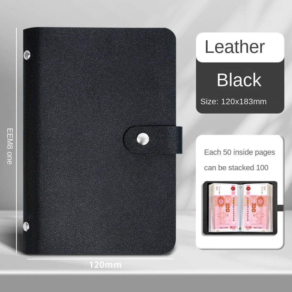 Save Money 100 Envelopes Money Saving Challeng Large Capacity Waterproof Mini Binder Savings Challenge PU Reusable Budget Binder
