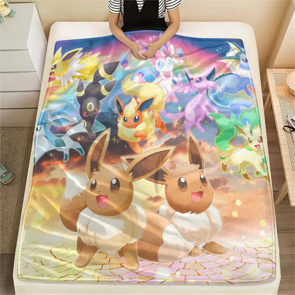 Eevee Pokemon Blanket, Cozy Throw for Home Use, Ideal Gift for Eevee Fans.chl