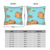 Pillow Case Kawaii Capybara   Square  Pillow Cover For Couch Sofa Bedroom Retro Trendy Pillowcases