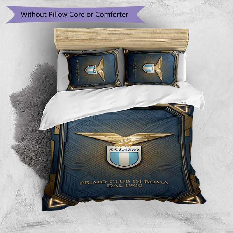 Lazio FC Printed 3PCS Bedding Set Breathable Duvet Cover with Pillowcases Decorative Bed Linen for Bedroom Home