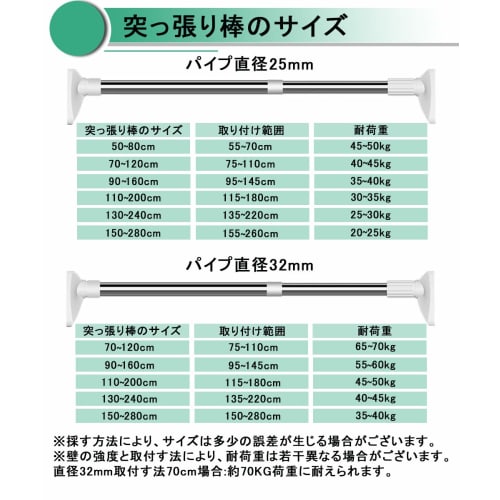 Sunto Heavy-Duty Stainless Steel Tension Rod, Heavy-Duty, Telescopic Rod, 50-280cm Wide, Non-Slip, No Drilling Required, for Closets, Curtains, Laundr