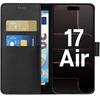 Case - PHONILLICO - iPhone 17 AIR - Black Wallet - Semi-rigid - Leather Effect