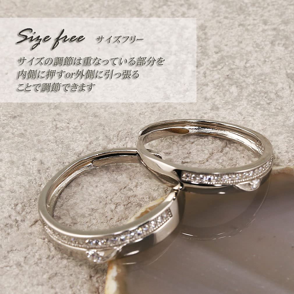 Pairing Set of 2 Rings Present Popular Couple Anniversary Gift Elegant Stylish SV925 Simple One Size Fits Most Women Will Love Silver [Devalier]