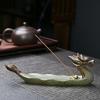 Dragon Boat Shape Incense Burner Ceramics Antique Line Incense Insertion Seat Handcraft Chinese Style Incense Stick Holder Gift