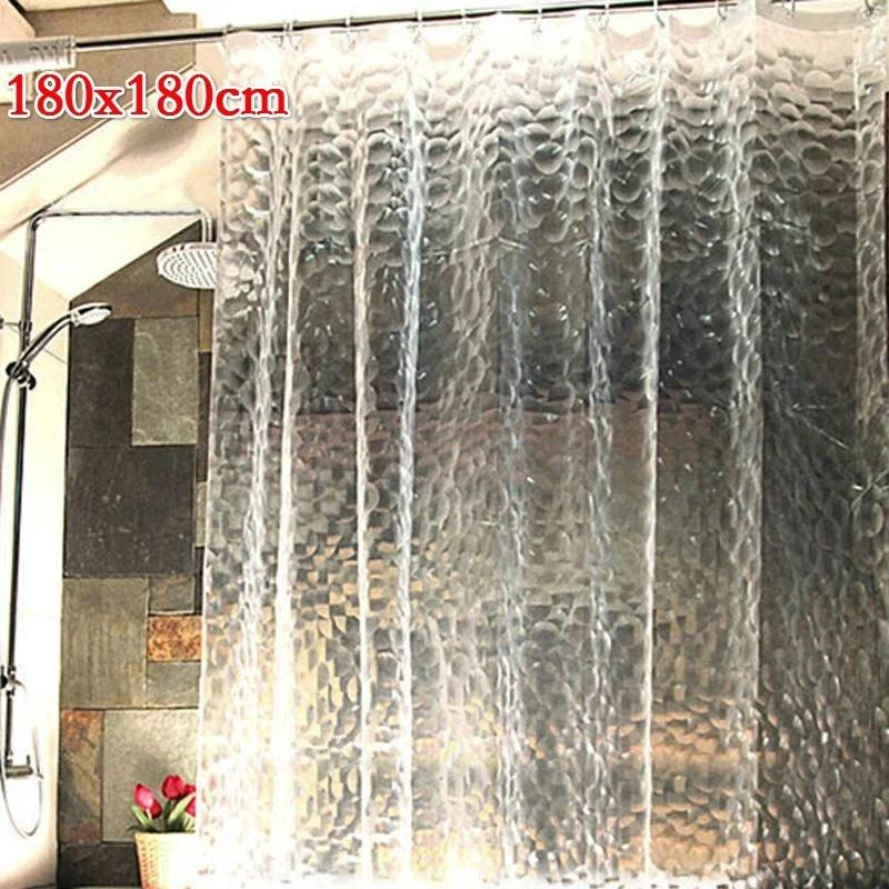 New 3D Bathroom Bath Shower Curtain Transparent Thicker Waterproof Curtain Convenient and Simple Blocking is Tight