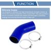 X AUTOHAUX 1 Set 60mm/2.36" ID 90mm/3.54" Length 45° Blue Black Car Silicone Hose with Clamp Hose Universal