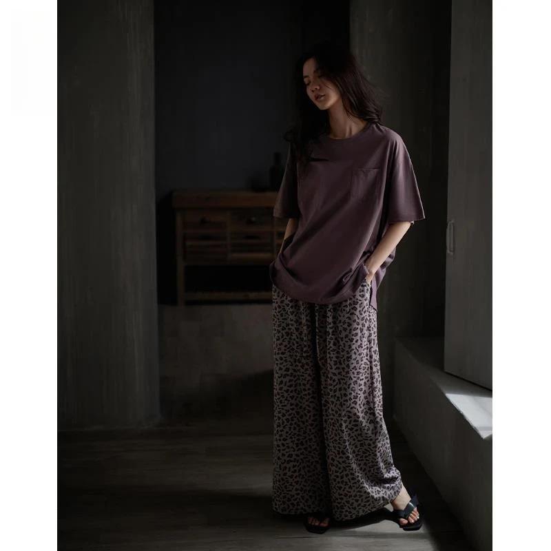 

Pajamas women s summer modal loose Korean version solid color high-end can be worn outside summer loungewear suit casual M