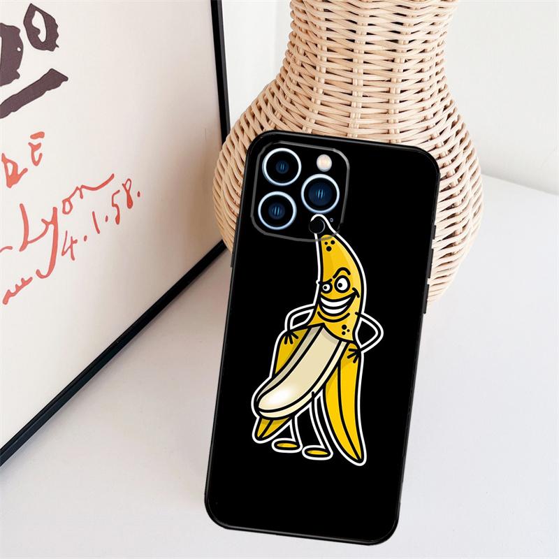 

Memes Cartoon Funny Banana Phone Case For iPhone 17 Pro Max 16 15 11 13 12 14 Pro Max mini 15 16 Plus 16e 17 Air Cover iPhone 17Pro MAX