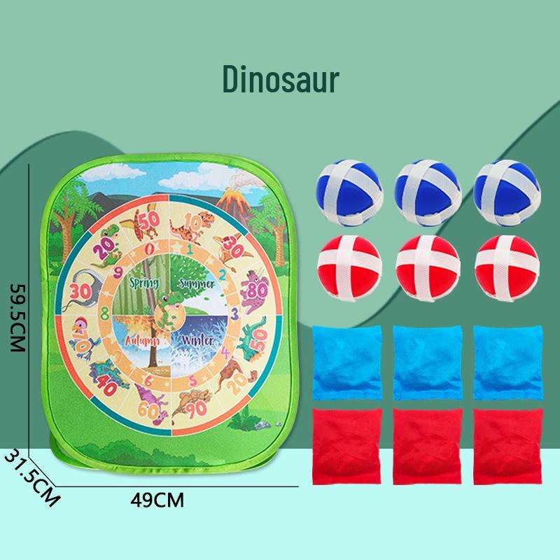 Kids Dinosaur Beanbag Toss Game: Double-Sided, Foldable, Indoor/Outdoor Fun!