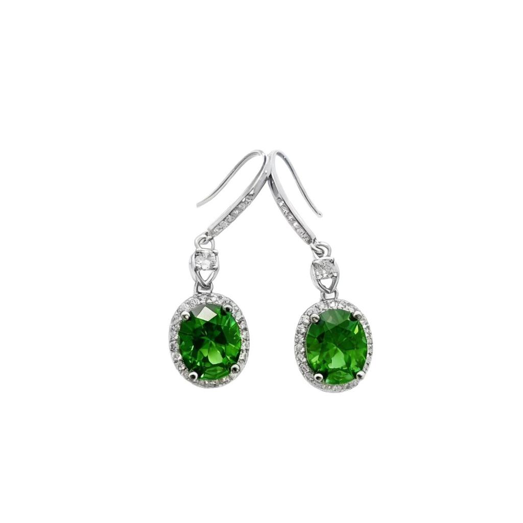 Fashion Jewelry Earrings Imitation 8 * 10 Coconut Round Ruby Sapphire Long Earrings Pigeon Egg High Carbon Diamond Earrings
