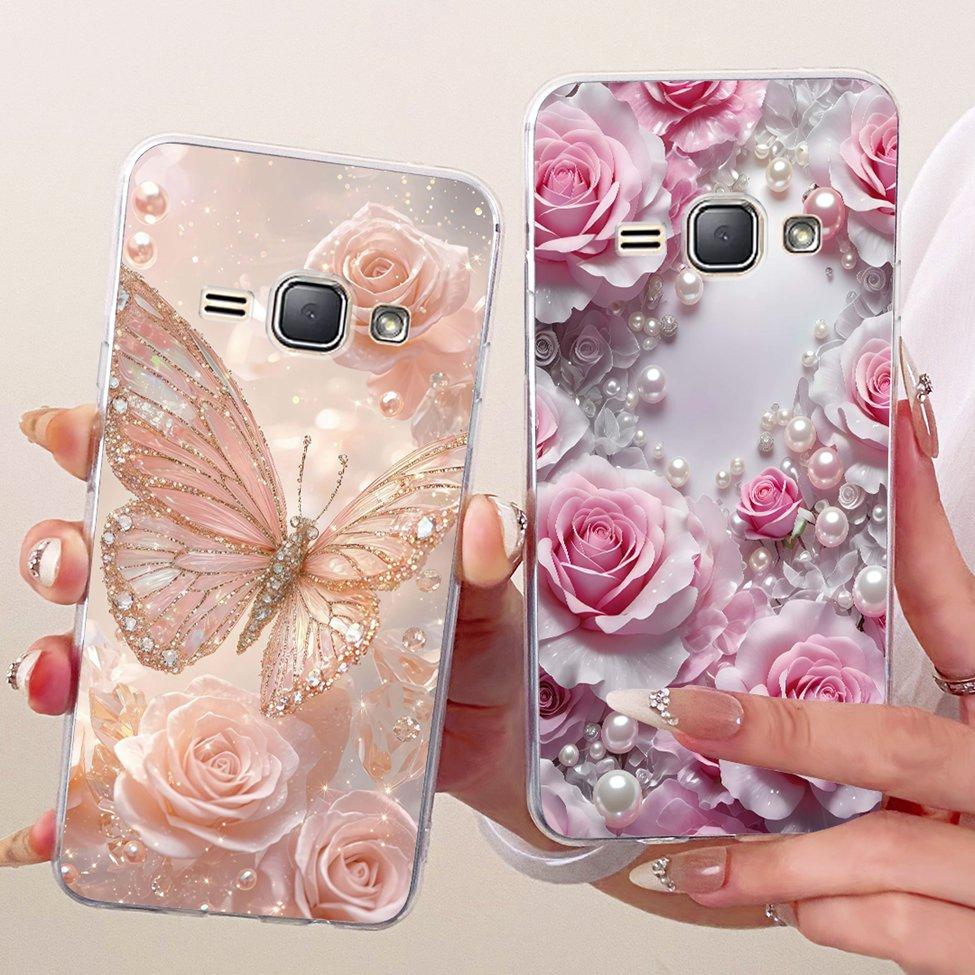 Clear For Samsung J1 2016 Case Cover Cute Cat Fashion Butterfly Funny Painted Casing For Samsung Galaxy J1 2016 SM-J120F