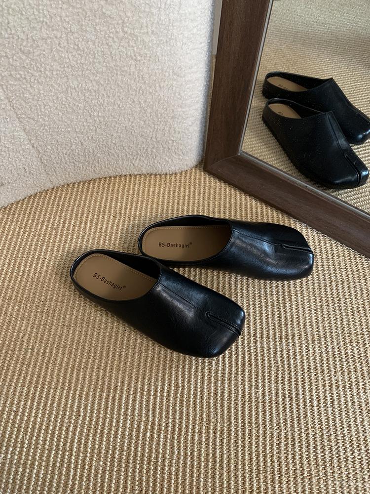 Bailamos Women Split Toe Slippers Tabi Ninja Slip Flats Round Toe Shallow Lazy Slip On Boat Slingback Mules Shoes Soft Loafer