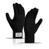 Autumn And Winter Men Padded Thicken Jacquard Touchscreen Gloves Warm Wool Gloves for Cold Weather