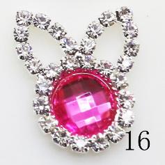 LKERAN 10Pcs Rabbit Acrylic Rhinestone Buttons Embellihment Ribbon for wedding supply Gift Weap Hairbow Center Decorative Button