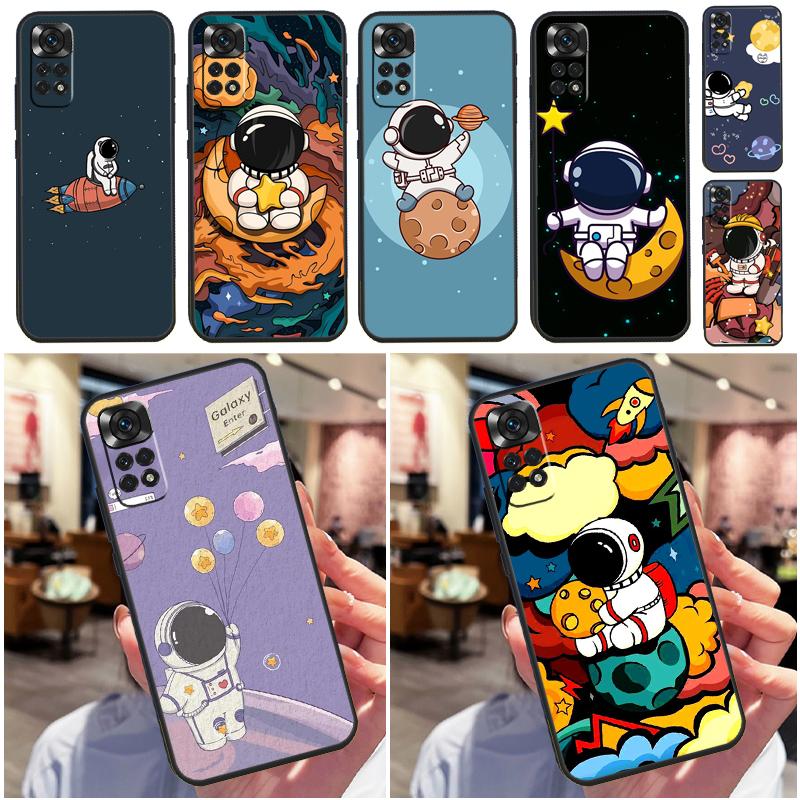Star Astronaut Cute Funda For Xiaomi Redmi Note 14 Pro 9 10 11 12 13 Pro 10S 11S 12S Redmi 10C 12C 13C 14C Case