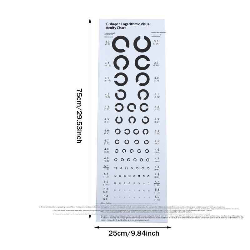 Near Vision Test Cards Vision Chart Decimal Broken C For Eye Exams | Medical/Optical Supplies