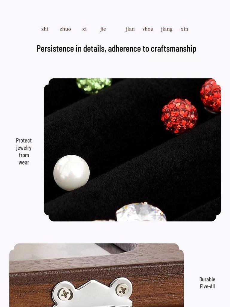 Minimalistische europäische Schmuckschatulle aus Holz für Halsketten und Ringe - Perfekt für Hochzeiten oder Geburtstage