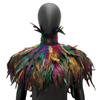 Gothic Feather Shawl with Rooster and Chicken Feather Accents - Halloween Masquerade Accessory