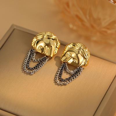 Wind Abstract Exaggerated Earrings Women'S High Sense Light Luxury Stud Earrings Metal Sense Fashion Flow Earrings