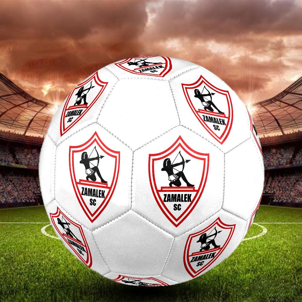 Zamalek SC Logo Size 5 Soccer Ball, Machine-Stitched PVC, Durable & High Bounce, All Ages Fit, Fan Merchandise, Matches & Outdoor Use.