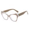New cat eye glasses frame women's trend contrasting color glasses frame personalized ins color-changing anti-blue light glasses