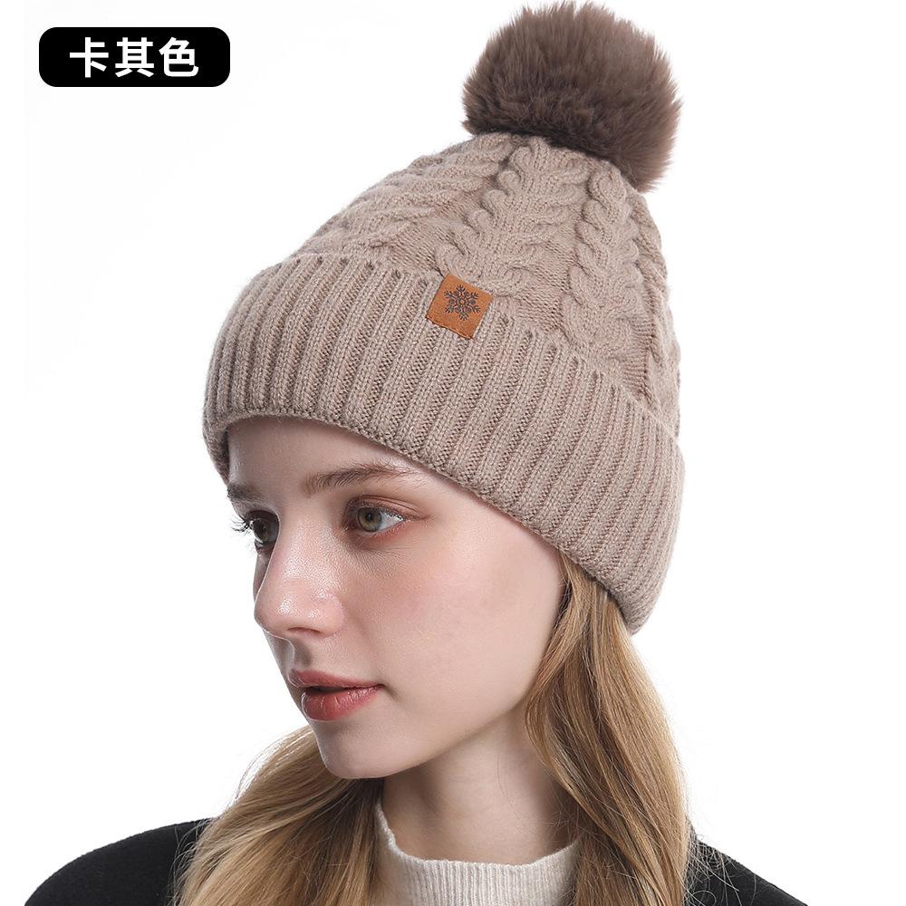 Winter Knitted Hat, Gloves, Hat, Scarf Three-piece Set, Winter Women's Outdoor Riding Double-layer Knitted Scarf
