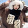 3 in 1 Winter Scarf Hat Knitted Windproof Warm Elastic Tiger Pattern Thermal Hat