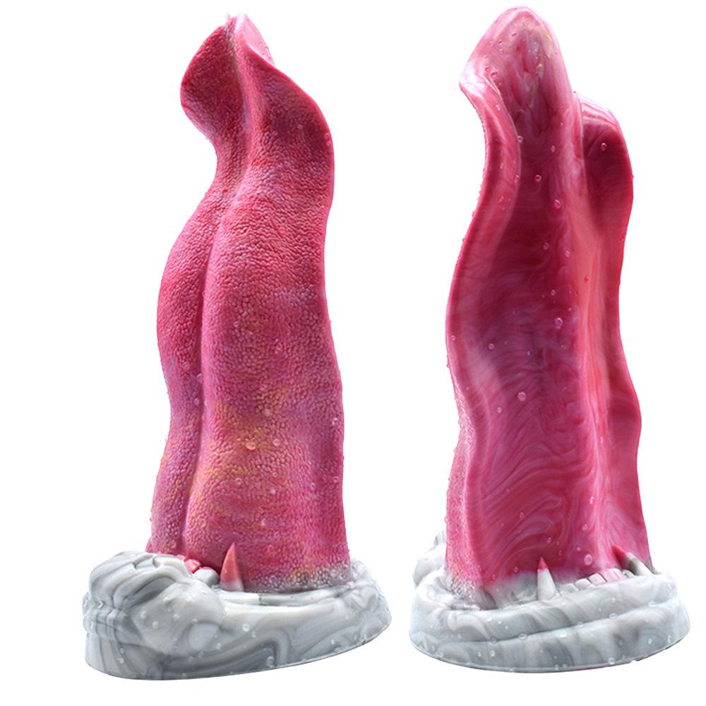 Silikonowy Masturbator Językowy Łechtaczka Język Lizanie Dorosłe Zabawki Seksualne Smoczy Dildo Korek Analny Fisting Duży Penis Niewolnik BDSM