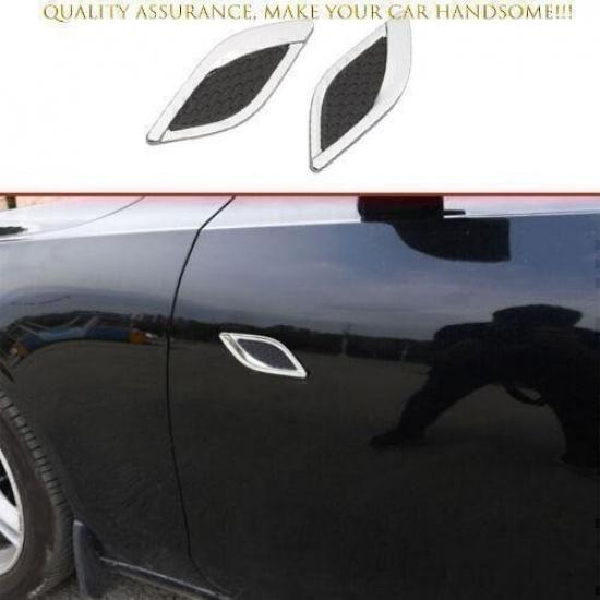 For Volvo XC40 2019-2024 Glossy Chrome Side Fender Air Wing Vent Cover Trim 2PCS