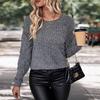 Autumn and Winter Crew Neck Pullover Sweater Temperament Casual Women's Clothing European and American Knitted Jacquard Sweater