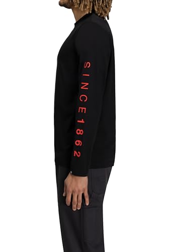 Mammut QD Logo Print Long Sleeve T-shirt, Asian Fit, Men's, Size S, Black/Red, PRT3