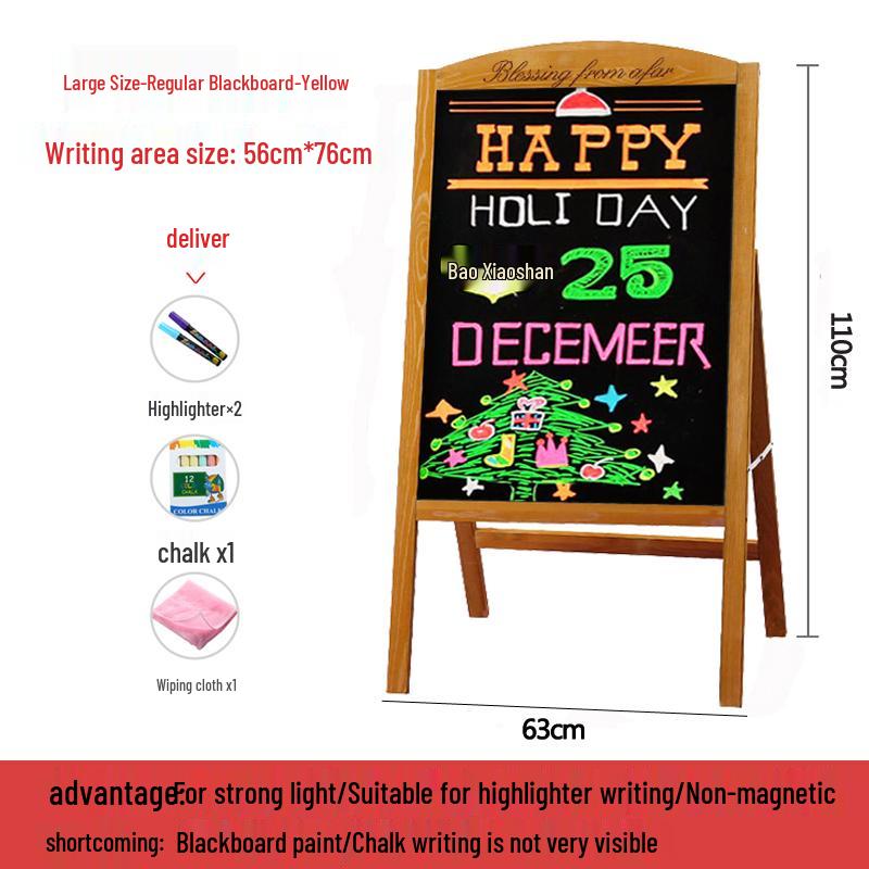 Small Luminous Blackboard Display Stand for Shop Advertising and Handwritten Signage