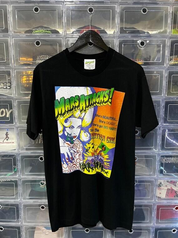Vintage 90039s Mars Attacks Martian Girl Black Unisex Tshirt Reprint S5XL KH7830 Unisex T-Shirt M