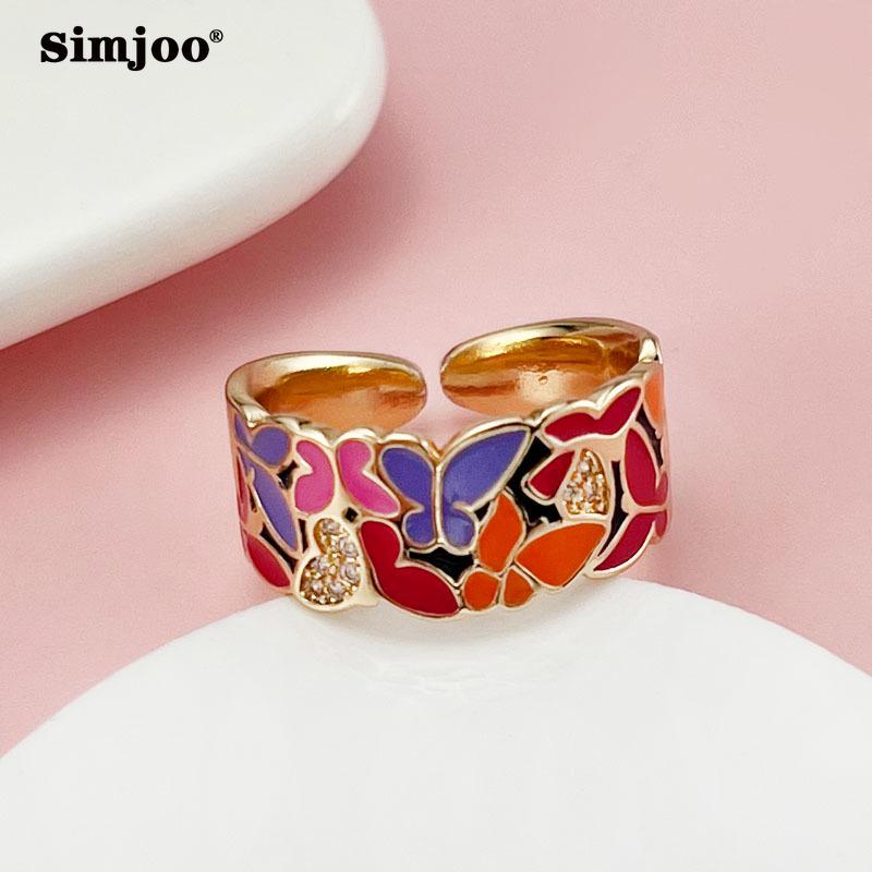 

SIMJOO Стильное персонализированное открывающееся кольцо с цирконом в форме капли масла