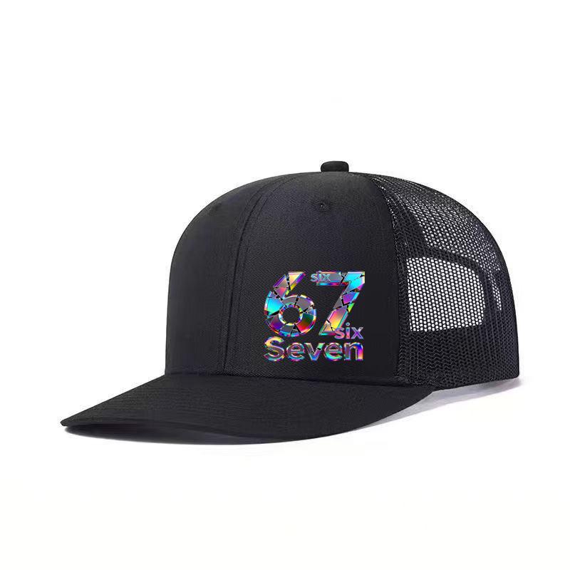 

1PC American Streetwear 67 Laser Mesh Hat | Breathable and Card Free, Essential for Street Skateboarding чорний