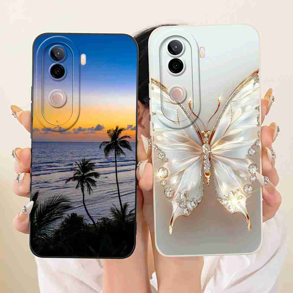 For vivo V40e 5G Case Cute Cat Cream Flower Silicone Back Cover For Vivo V 40e VIVO V40E 5G V2403 Phone Cases Bumper Fundas