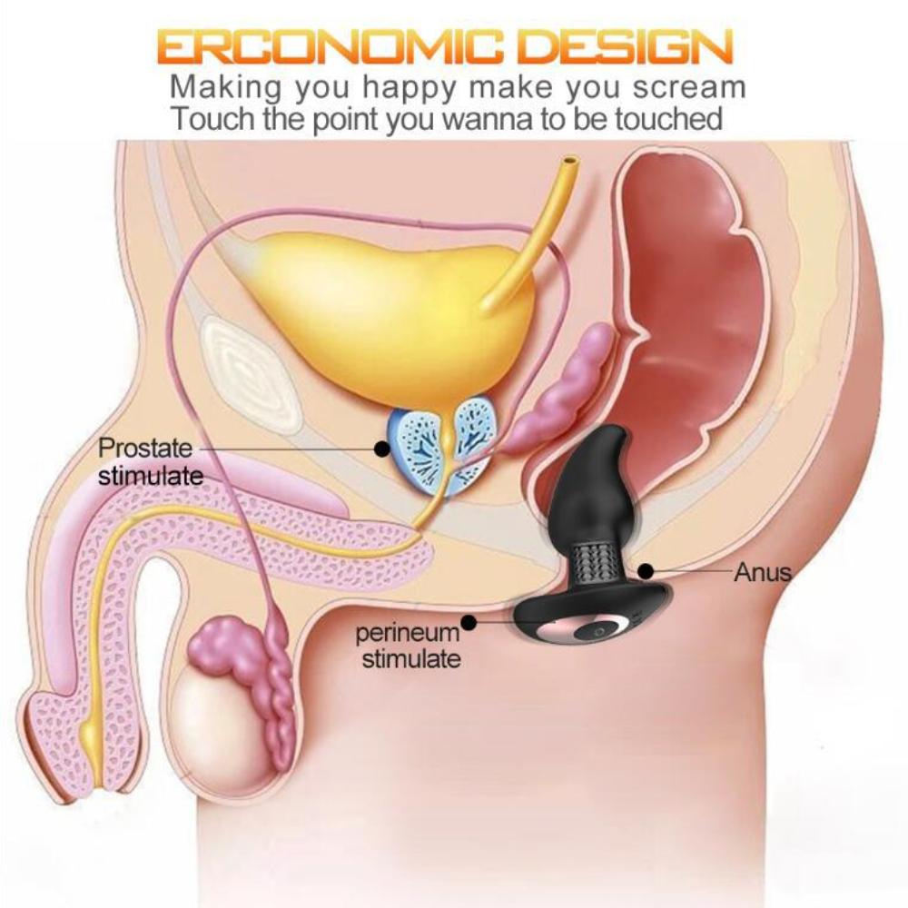 Remote Control Rotating Beads Anal Plug - Wearable Vibrating Prostate Massager for Men & Women, Discreet Adult Toy