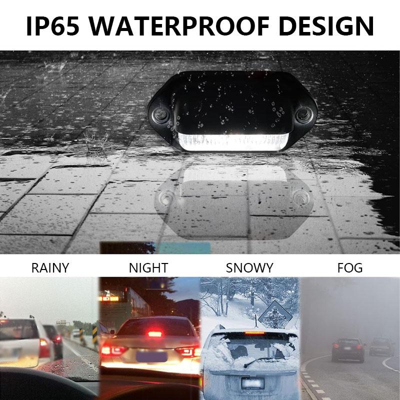 6 LED Car License Number Plate Light 12V 24V For SUV Truck Trailer Van White Side Lamp Bulbs Car Products License Plate Lights