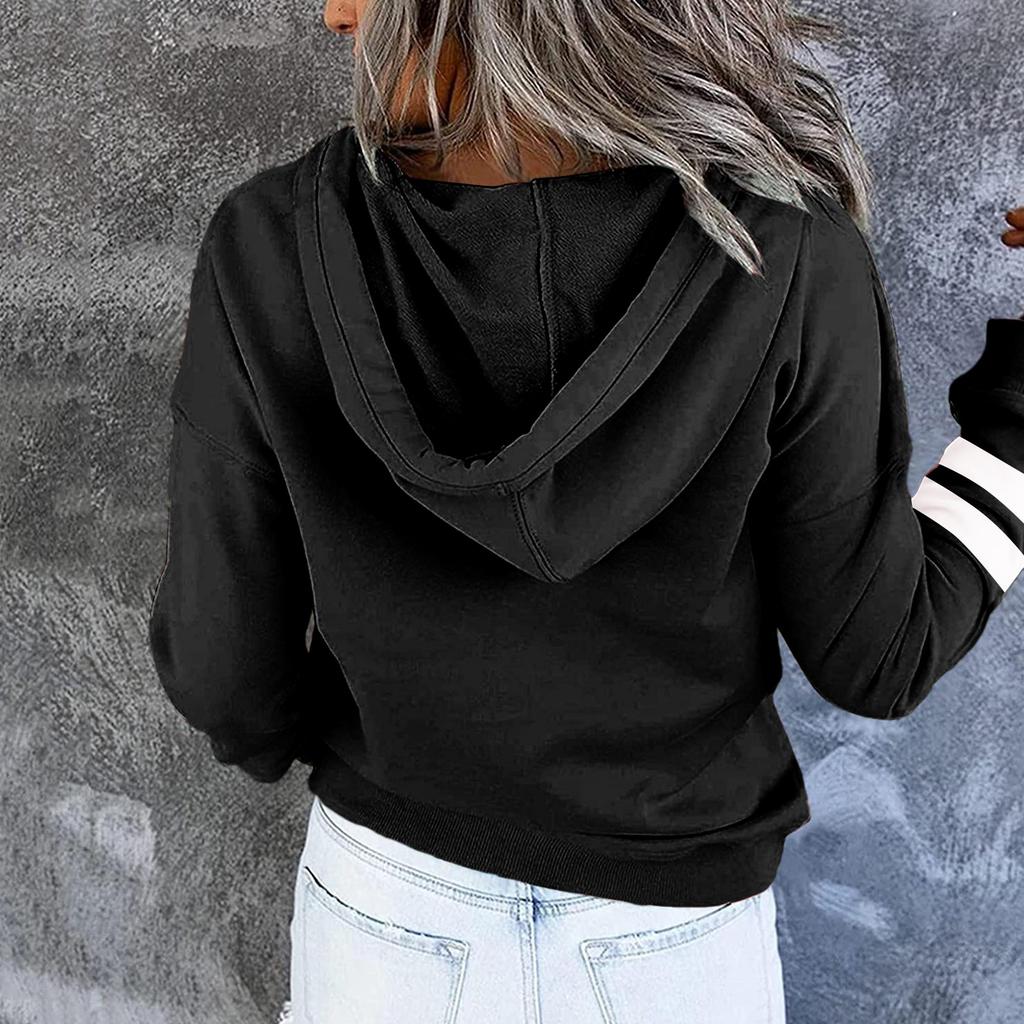Women's Fashion Leisure Christmas Party Printed Long Sleeve Hooded Pullover Top