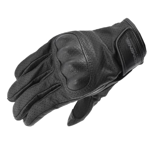 KOMINE Motorcycle Gloves GK-257 Vented Protect Leather Gloves Black L