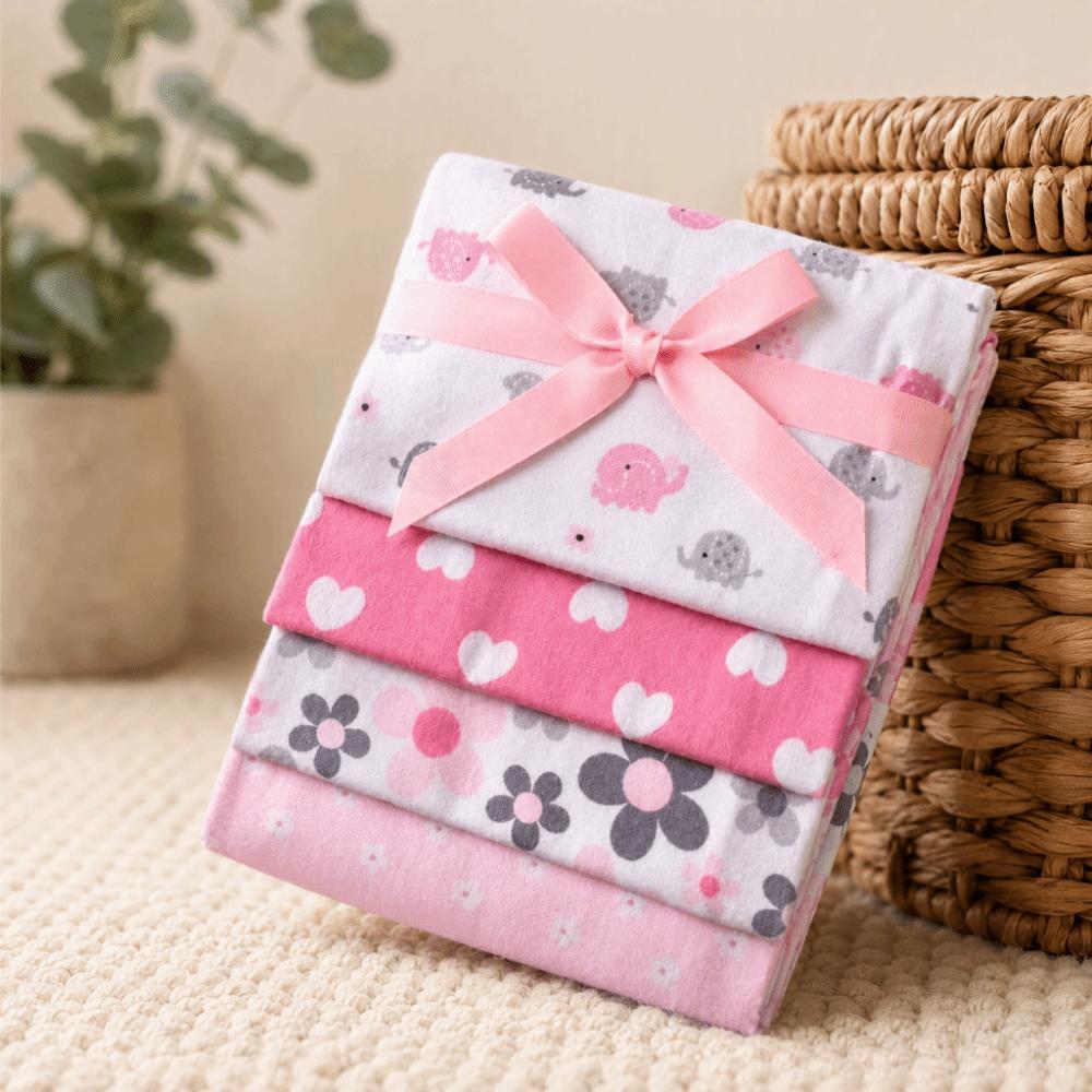 4Pcs Pack 76x76cm Receiving Baby Blanket Super Soft Baby Bedsheet Blanket  DIY Quilting Sewing