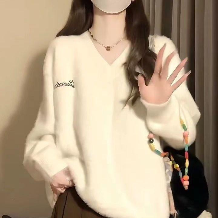 

Женский трикотажный свитер из мягкого норкового бархата - Толстый воротник, уютный для осени/зимы 2XL (65-73 kg)