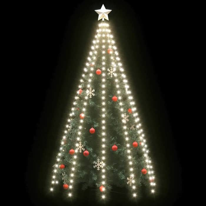 VidaXL Guirlande Lumineuse d'Arbre de Noël Décoration de Noël Ornement de Noël Mariage Salon Maison Intérieur 300 LED Blanc 328889