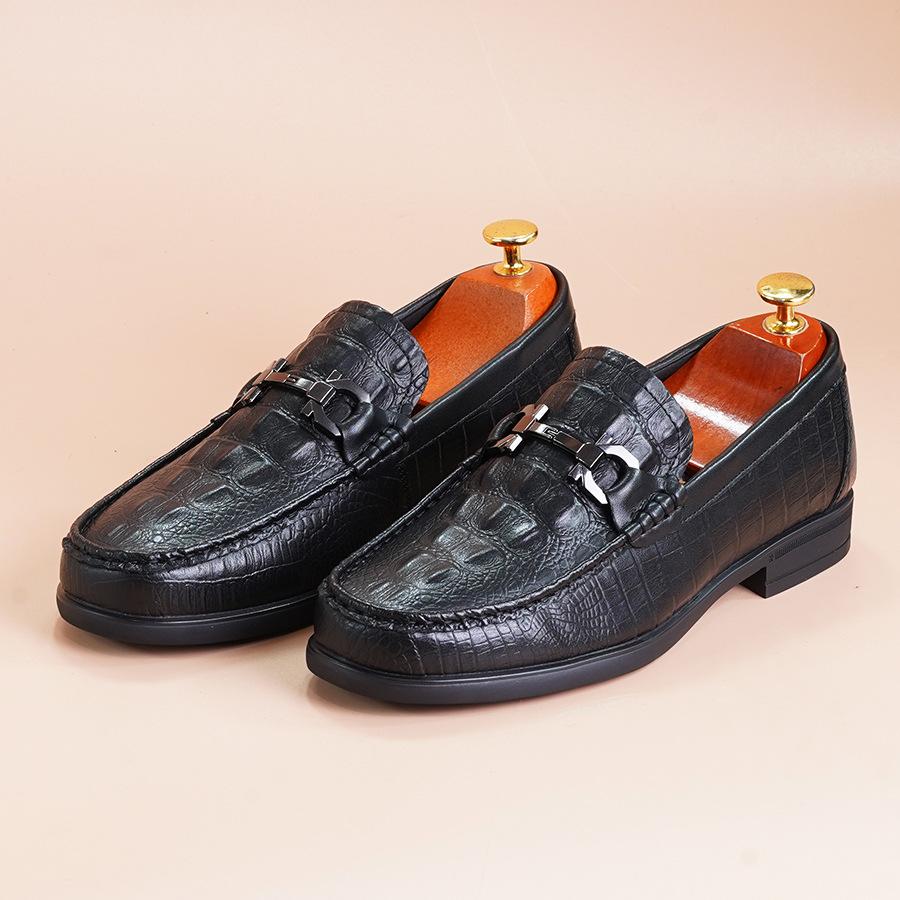 Men's shoes spring 2025 new trend men's leather shoes soft sole one pedal versatile Korean version of business casual shoes