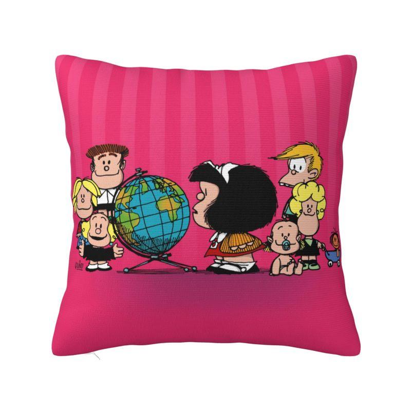 Custom Mafalda Kawaii Vintage Quino Comic Cartoon Mang Anime Modern Throw Pillow Covers Bedroom Decoration Chair Cushion