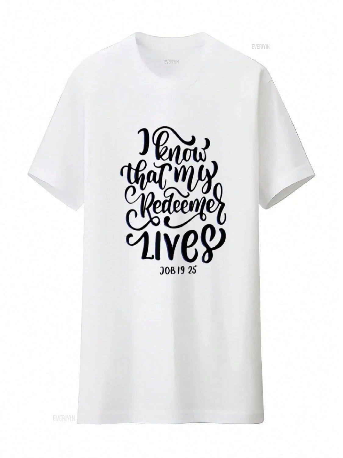 I Know That My Redeemer Lives Bible Verse Job 19 25 T Shirt Vintage Washed Breathable Streetwear Soft Comfortable Casual S разноцветный