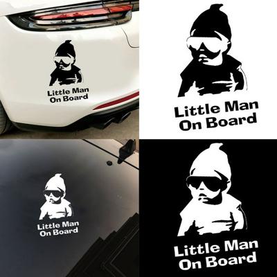 Little Man On Board Funny Baby Car Vehicle Reflective Decals Sticker Decoration
